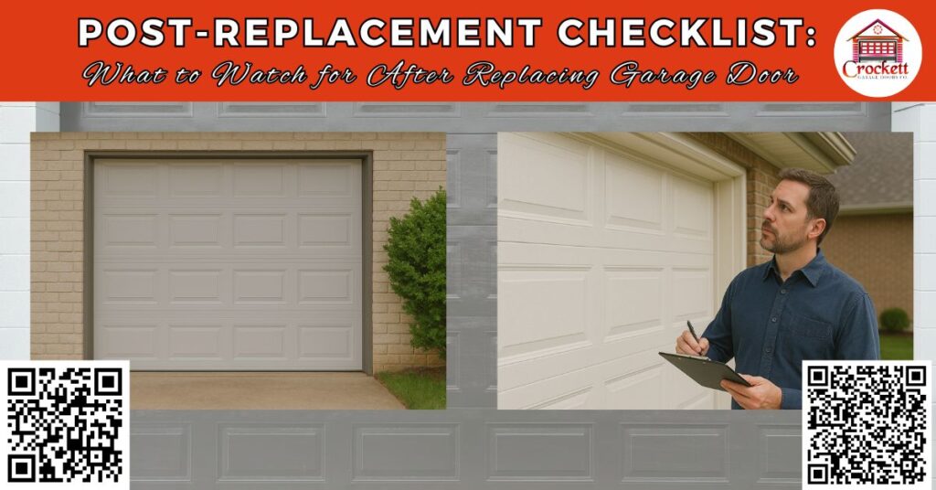 Post-Replacement Checklist: What to Watch for After Replacing Garage Door - Crockett Garage Doors Co.